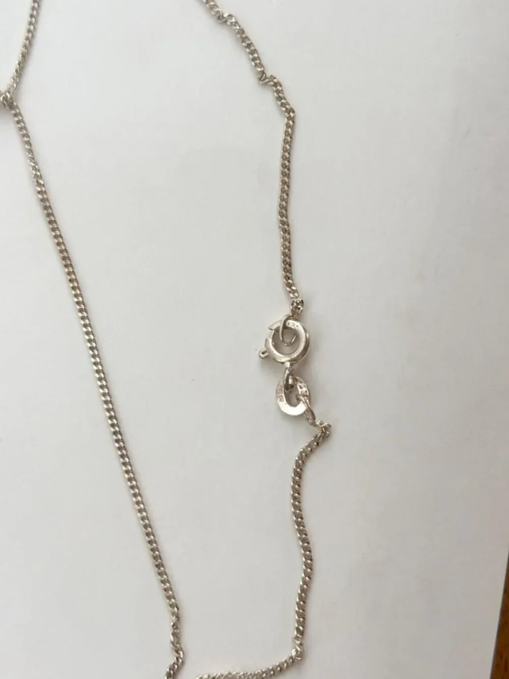 Snowflake Shaped Citrine Sterling Silver 925 Vintage Pendant Necklace - 18